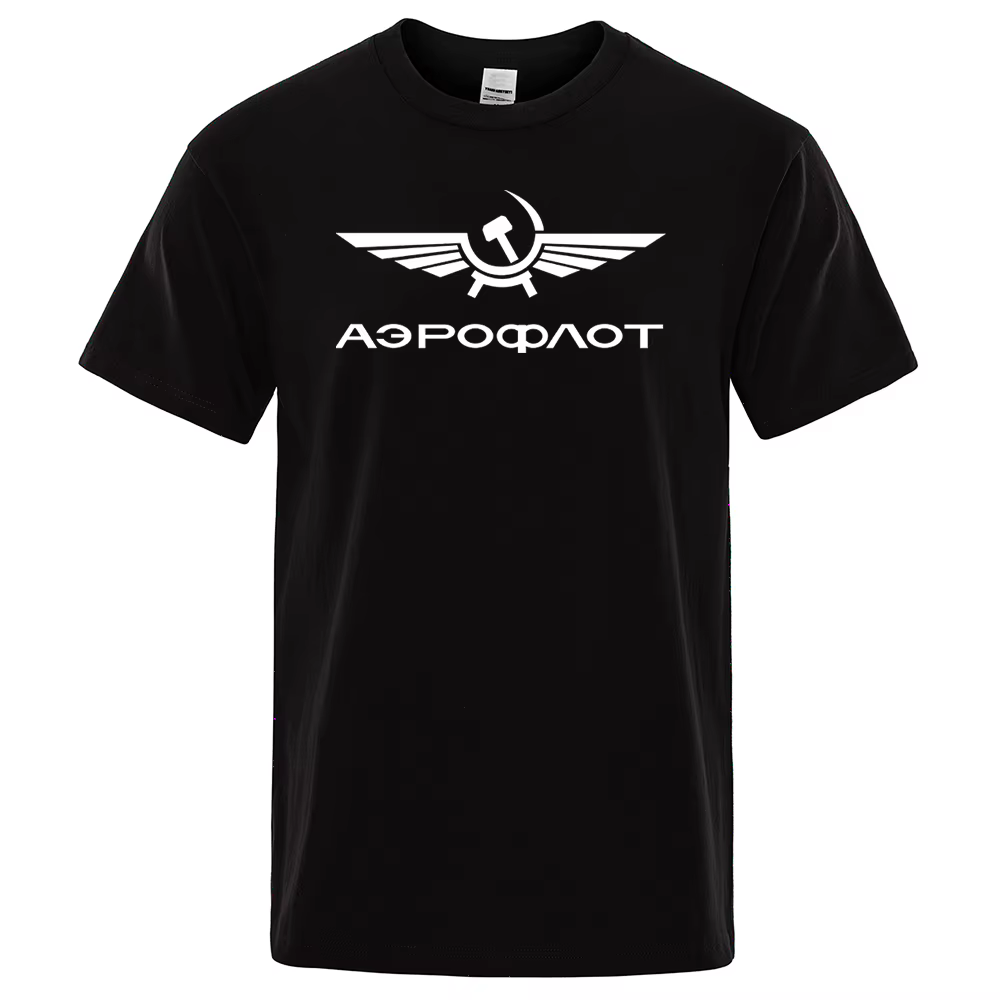 Aeroflot Aviation Russe Pilote aérospatial Aviateur T-Shirt hommes été coton à manches courtes mode 