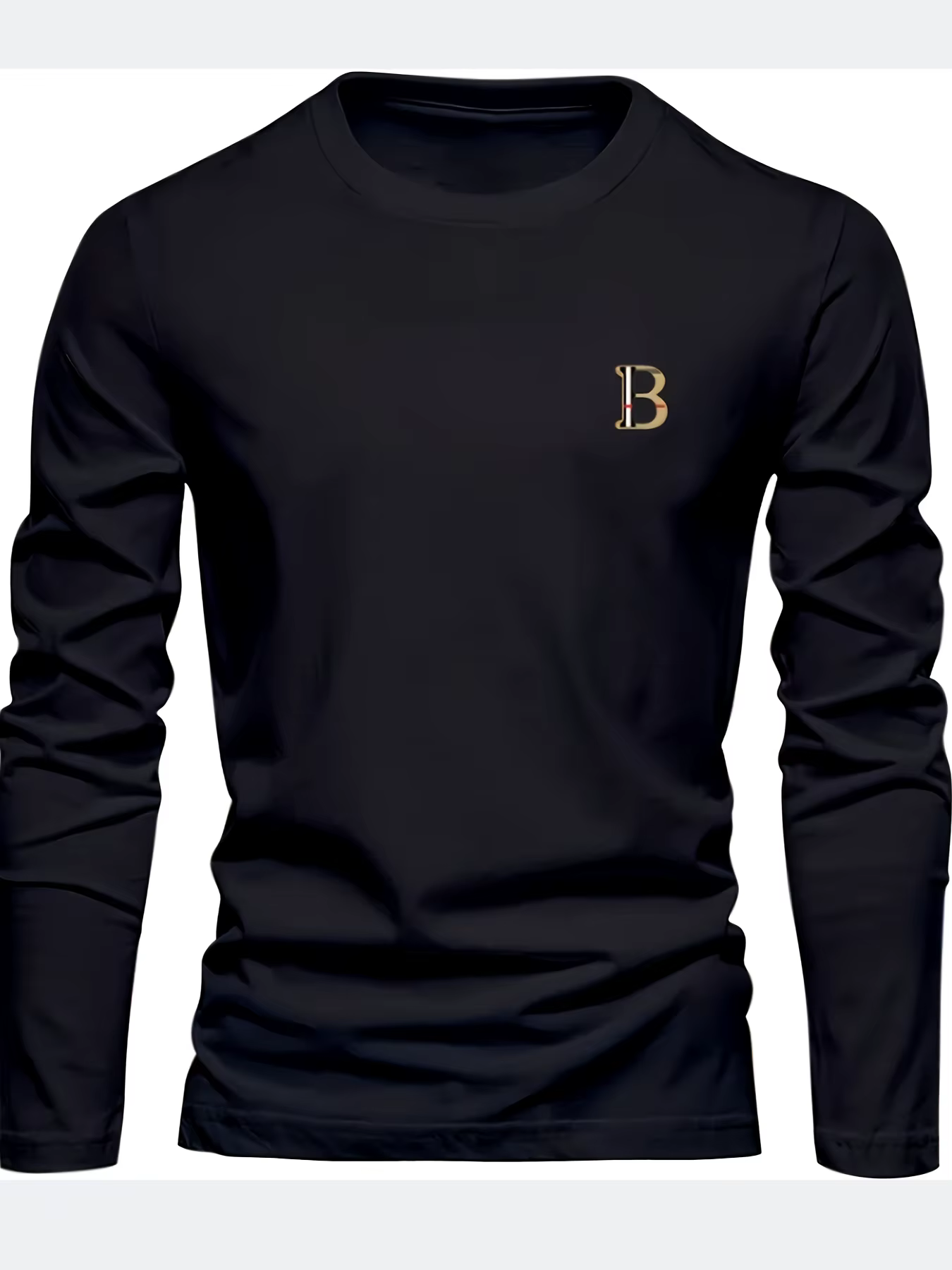 T-shirt à manches longues pour homme, 100% coton pur, ample et tendance, imprimé avec un motif de le