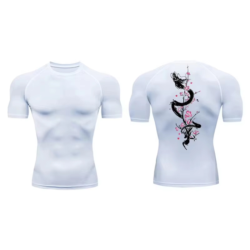 T-shirts de compression à manches courtes pour hommes, été, athlétiques, séchage rapide, respirants,