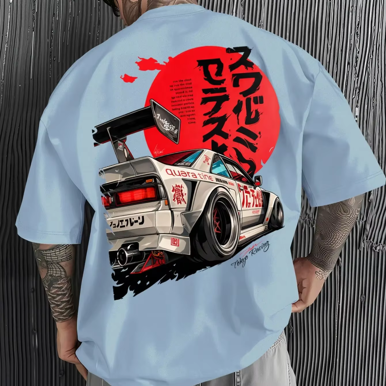 T-shirt graphique JDM Racing Car pour homme 100 % coton, vente chaude, coupe oversize, respirant, st