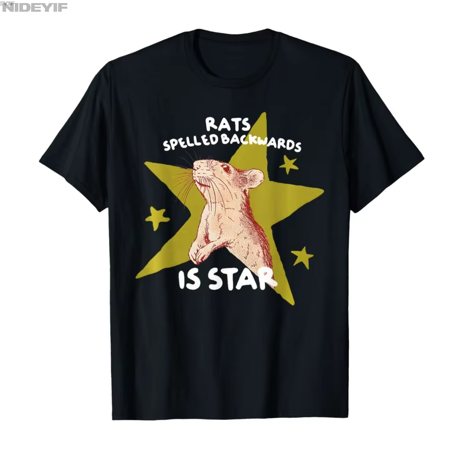 T-shirt pour femme avec motif 'Rats Spelled Backwards Is Star' (Meme Rat), pour les amoureux des rat
