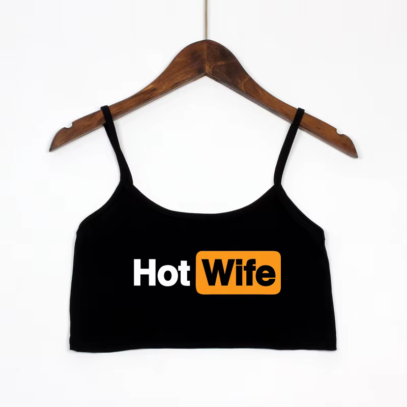 Drôle femme chaude lettres imprimer nouveau Sexy haut court été femmes Sexy élastique coton Camis sa