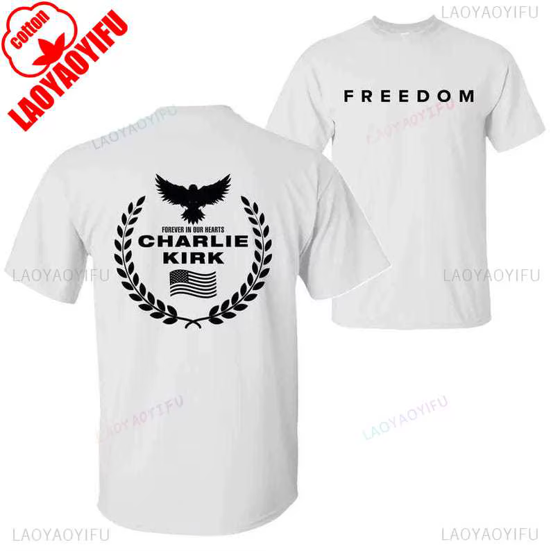 Chemise de liberté Charlie Kirk, chemise de héros américain commémoratif hommage, chemise d'activism