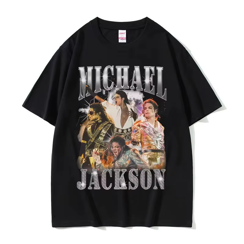 T-shirt graphique classique vintage Michael Jackson pour hommes, vêtements d'été, mode rétro gothiqu