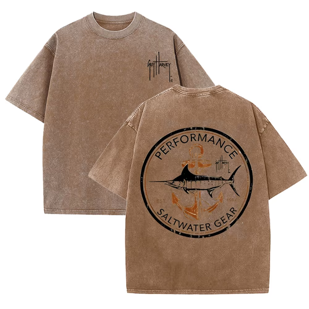 T-shirt à manches courtes en coton lavé pour homme |   T-shirt ample délavé style vintage, hauts d'é