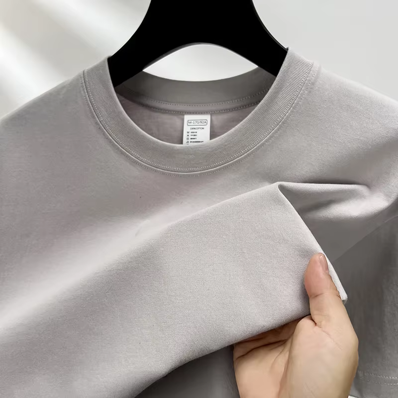 100% pur coton été haut de gamme marque hommes à manches courtes col rond Style à la mode demi manch