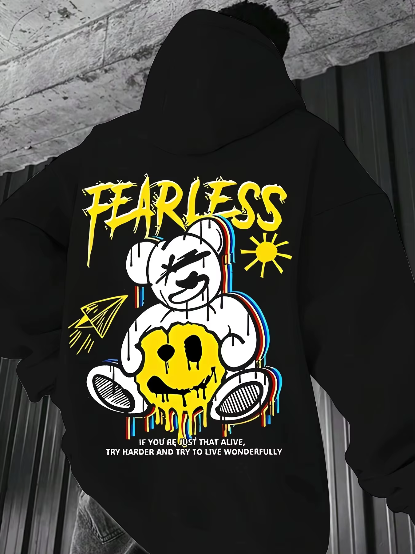 Sweat à capuche en pur coton pour hommes et femmes, impression graphique de visage bizarre, marque d