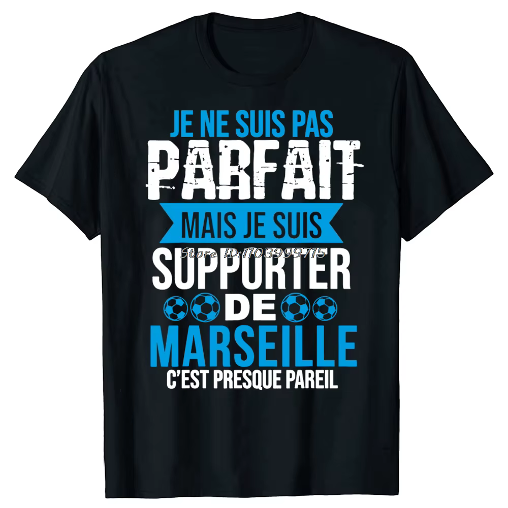 T-shirt à manches courtes pour hommes, Style d'été de Marseille, Je ne suis pas parfait, cadeaux d'a