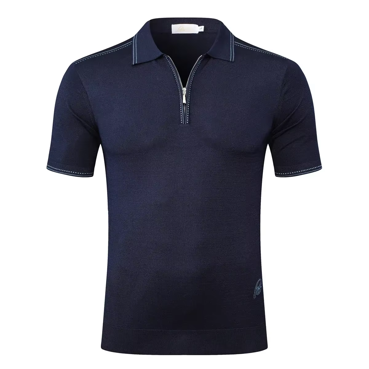 BILLIONAIRE BLSK CPRT polo soie hommes 2026 nouvelle couleur unie élastique à manches courtes mince