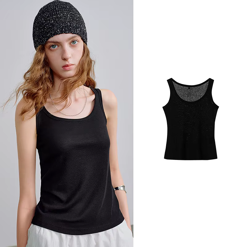 Débardeur en laine pour femme TOYOUTH, printemps 2026, nouveau, effet seconde peau, inspiré des masq