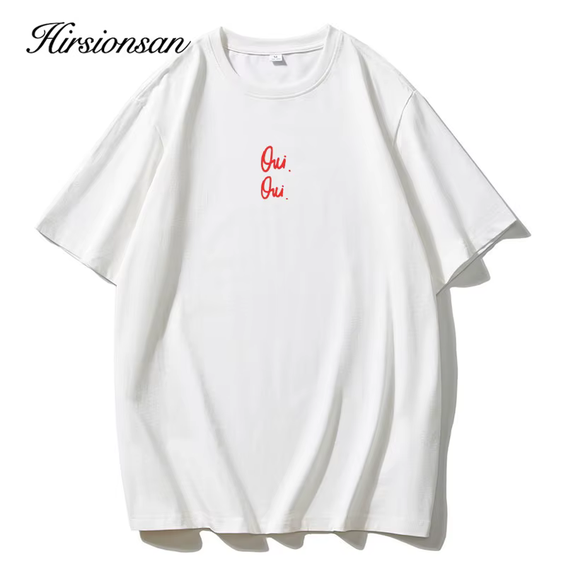 Hirsionsan-T-shirt manches courtes femme, vintage, en molleton et lettres imprimées, coton doux, été