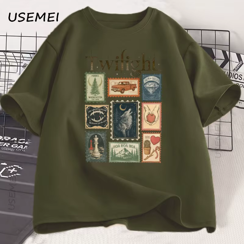 Vintage crépuscule fourchettes T-shirt livre amant coton hommes femmes T-shirt unisexe vêtements été