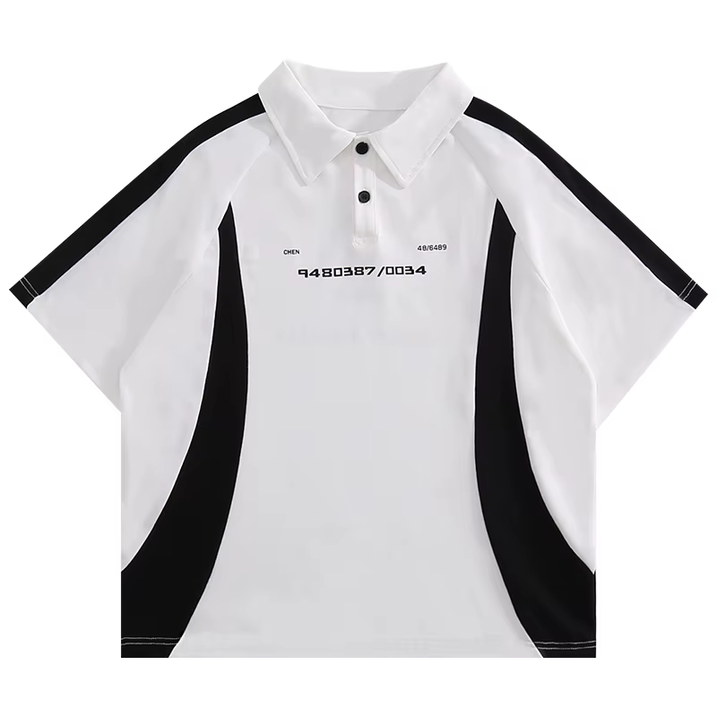 Mode enfants couleur contraste à manches courtes Polo pour garçons décontracté couleur bloc Poloshir