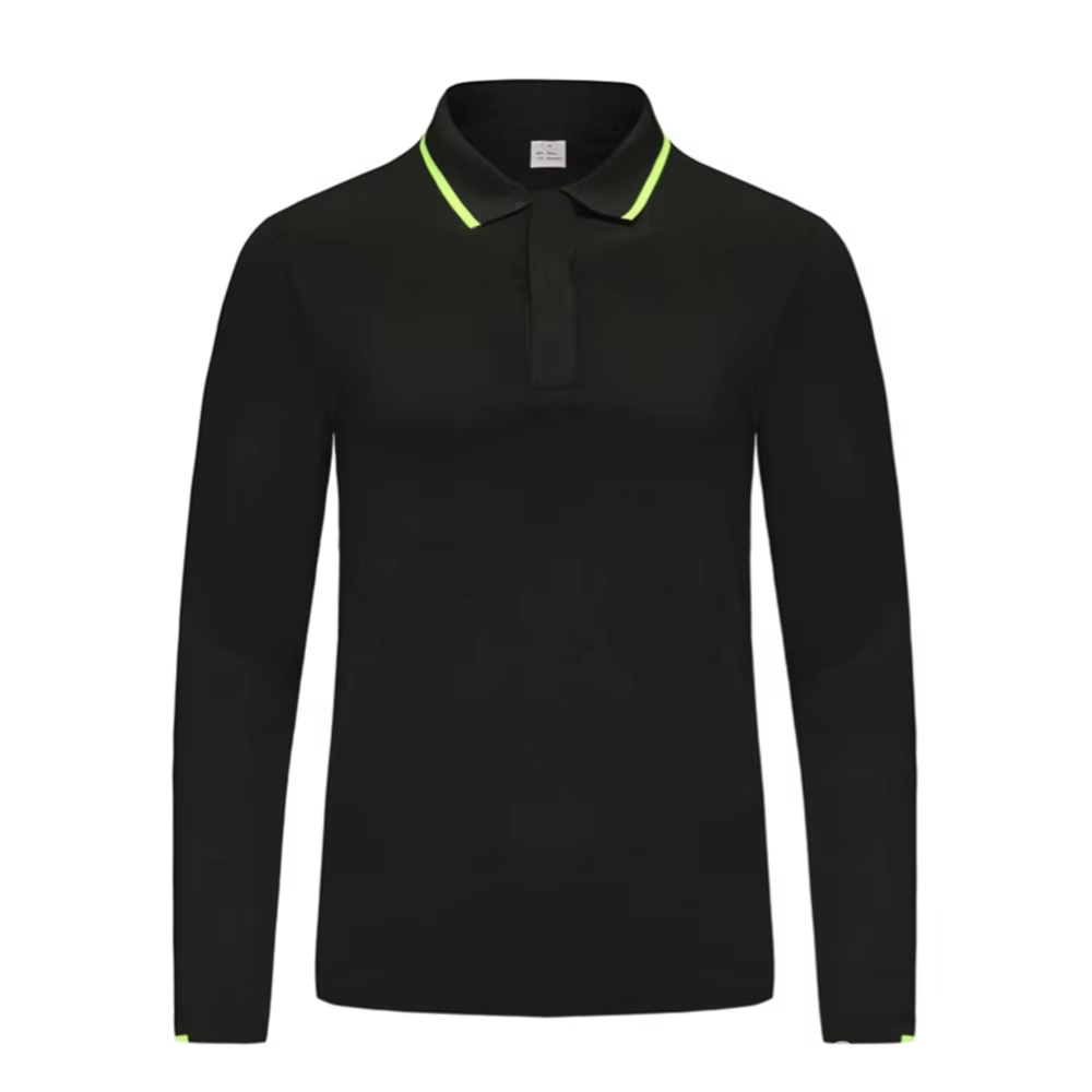 Polo de golf pour hommes pour le printemps et l'automne - Haut à manches longues extensible et à séc