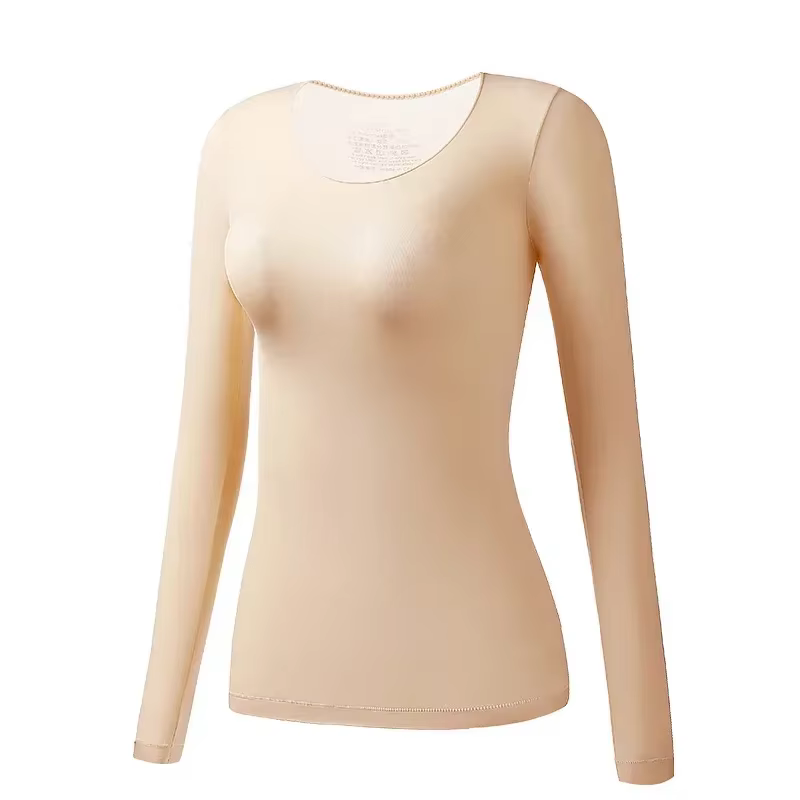 Hiver femmes sous-vêtement thermique chemise à manches longues T-shirt automne mince haut thermique 