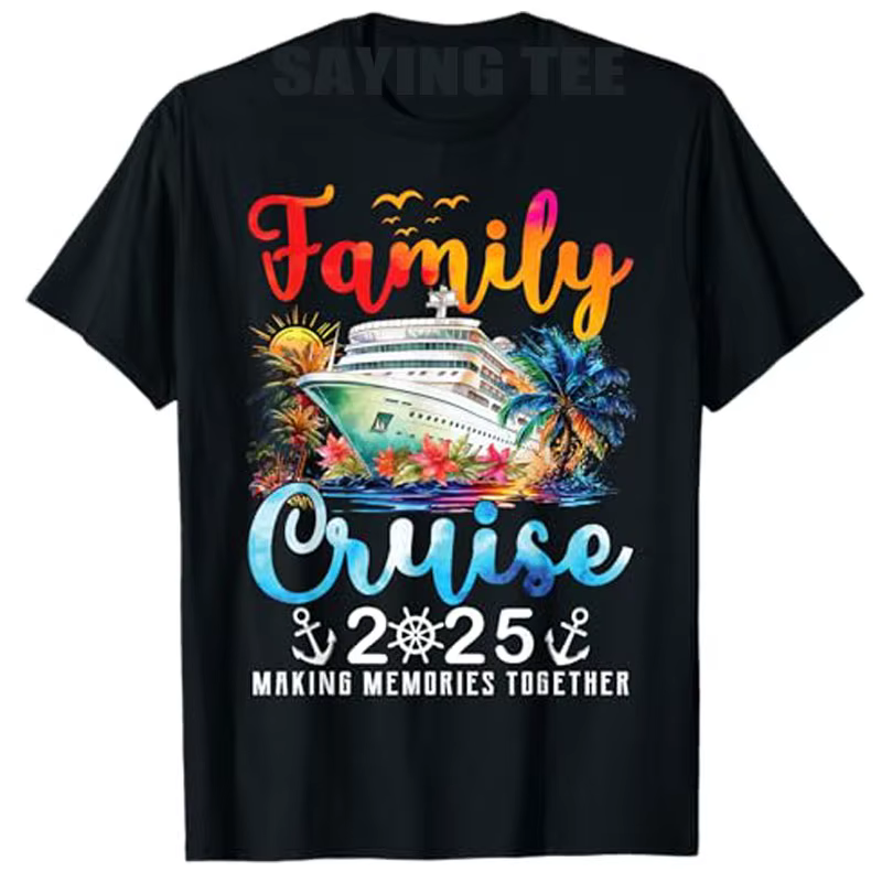 T-shirt graphique assressentipour les amoureux de la mode, tee-shirt de croisière en famille, vêteme