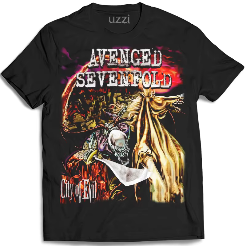 T-shirt à imprimé graphique Alternative Metal Band Avenged Sevenfold A7X, streetwear, mode, tee-shir