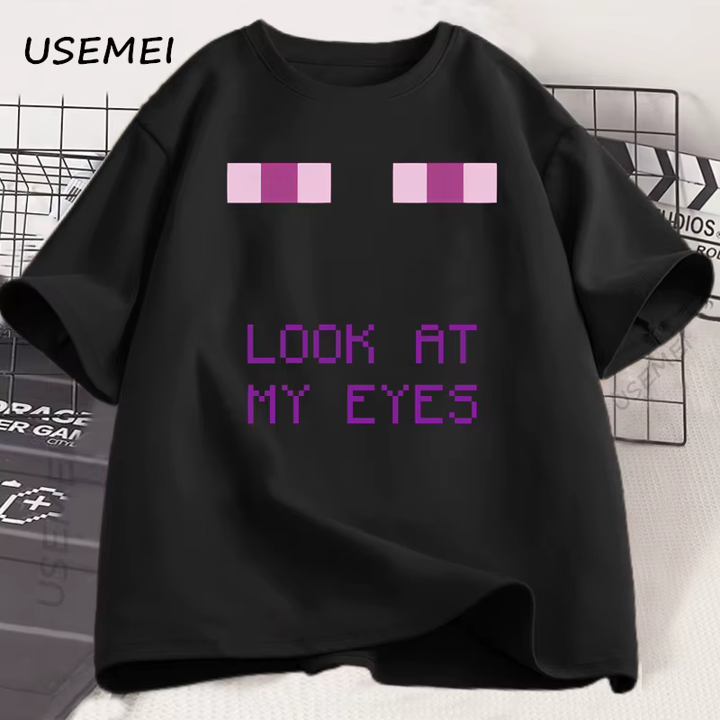 Enderman Eyes jeu T-shirts conception drôle coton à manches courtes t-shirt décontracté col rond amp
