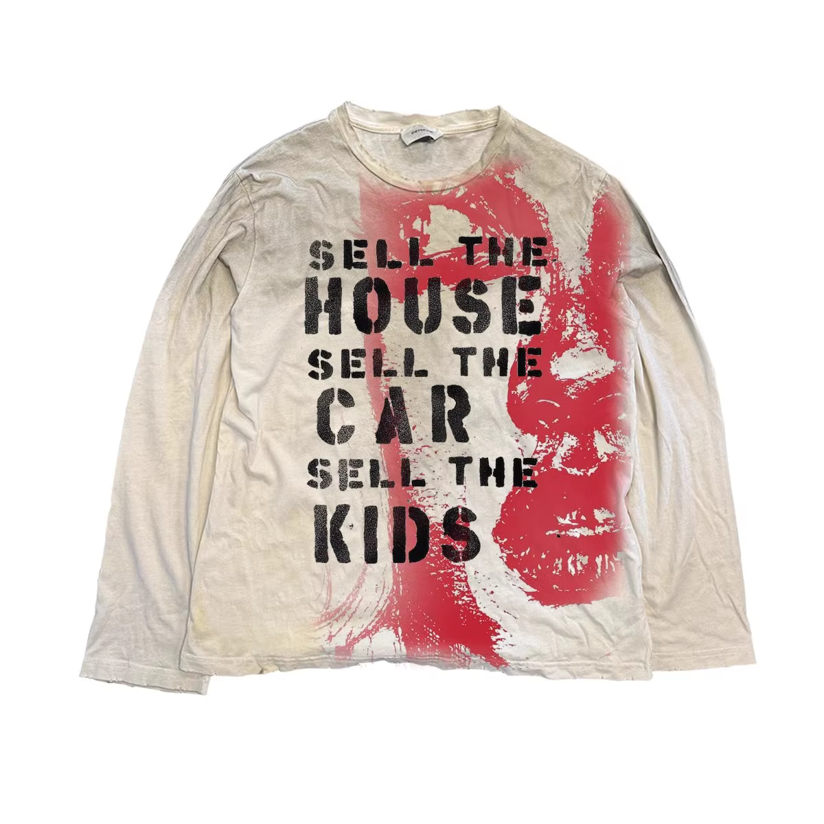T-shirt à manches longues pour Festival de musique Punk, Vintage, délavé, ample et décontracté, unis