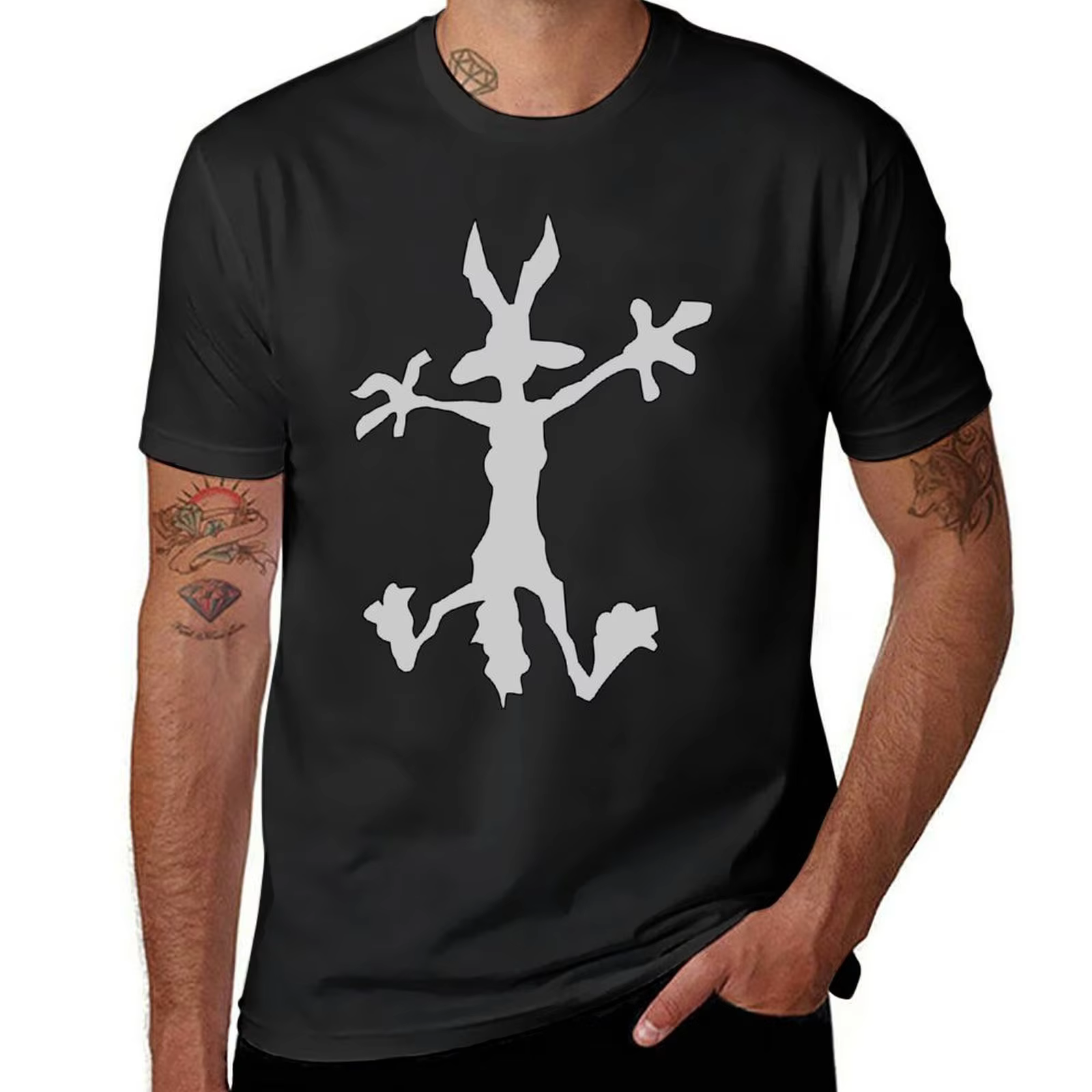 T-shirt à trous de coyote pour hommes, Heavyfriendcustoms, concevez vos propres vêtements vintage Ka