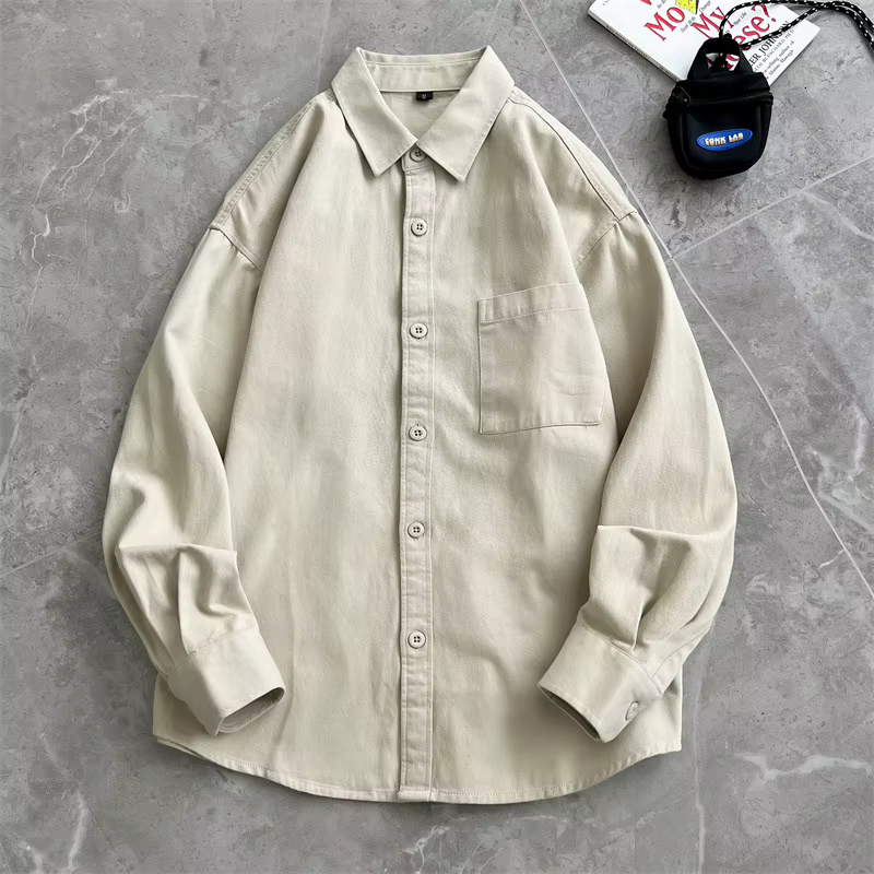 Chemise japonaise à manches longues pour hommes, veste de travail rétro américaine, Style hongkongai