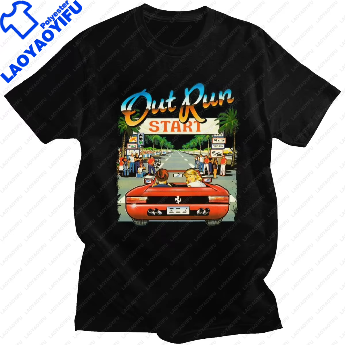 Japon Arcade course jeu vidéo sortie course t-shirt hommes Vintage 80s Console hauts de jeu Outrun t