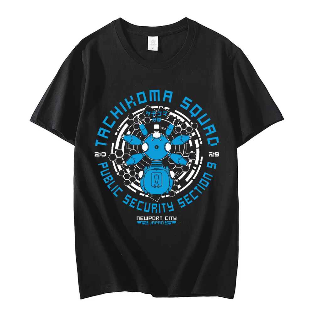 T-shirt rétro mesurost In The Shell pour hommes, T-shirt en coton, T-shirt à manches courtes, Japon