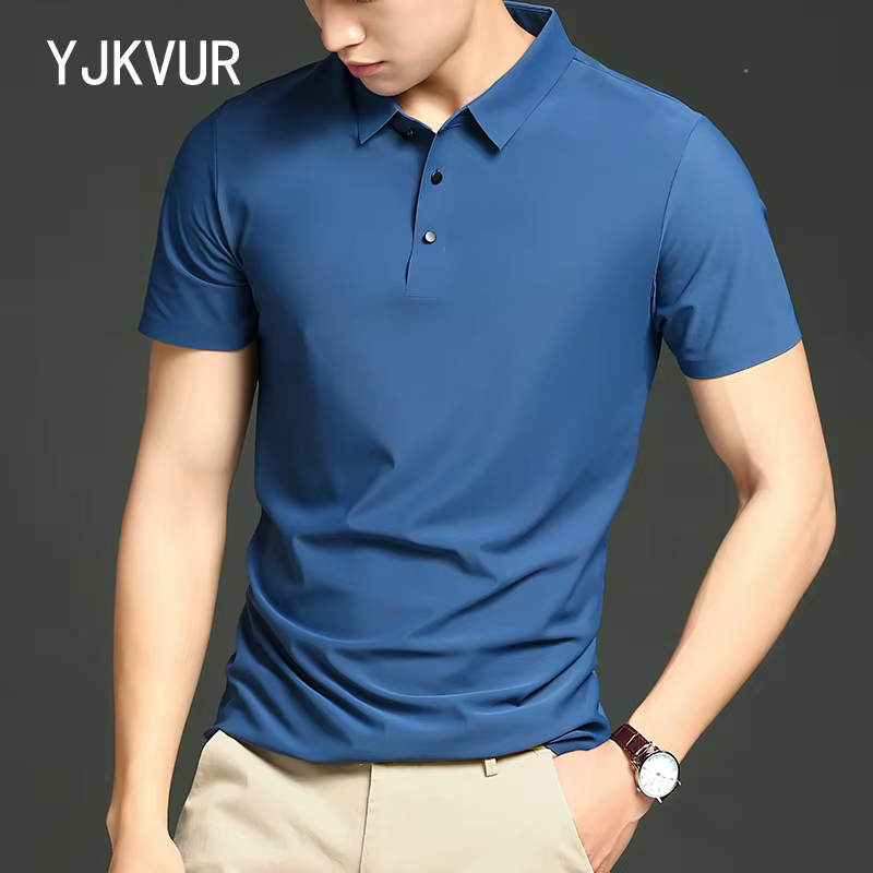 YJKVUR 2026 Nouvelle Collection Été – Polo Homme 3 Boutons Décontracté pour le Travail, T-shirt Séch