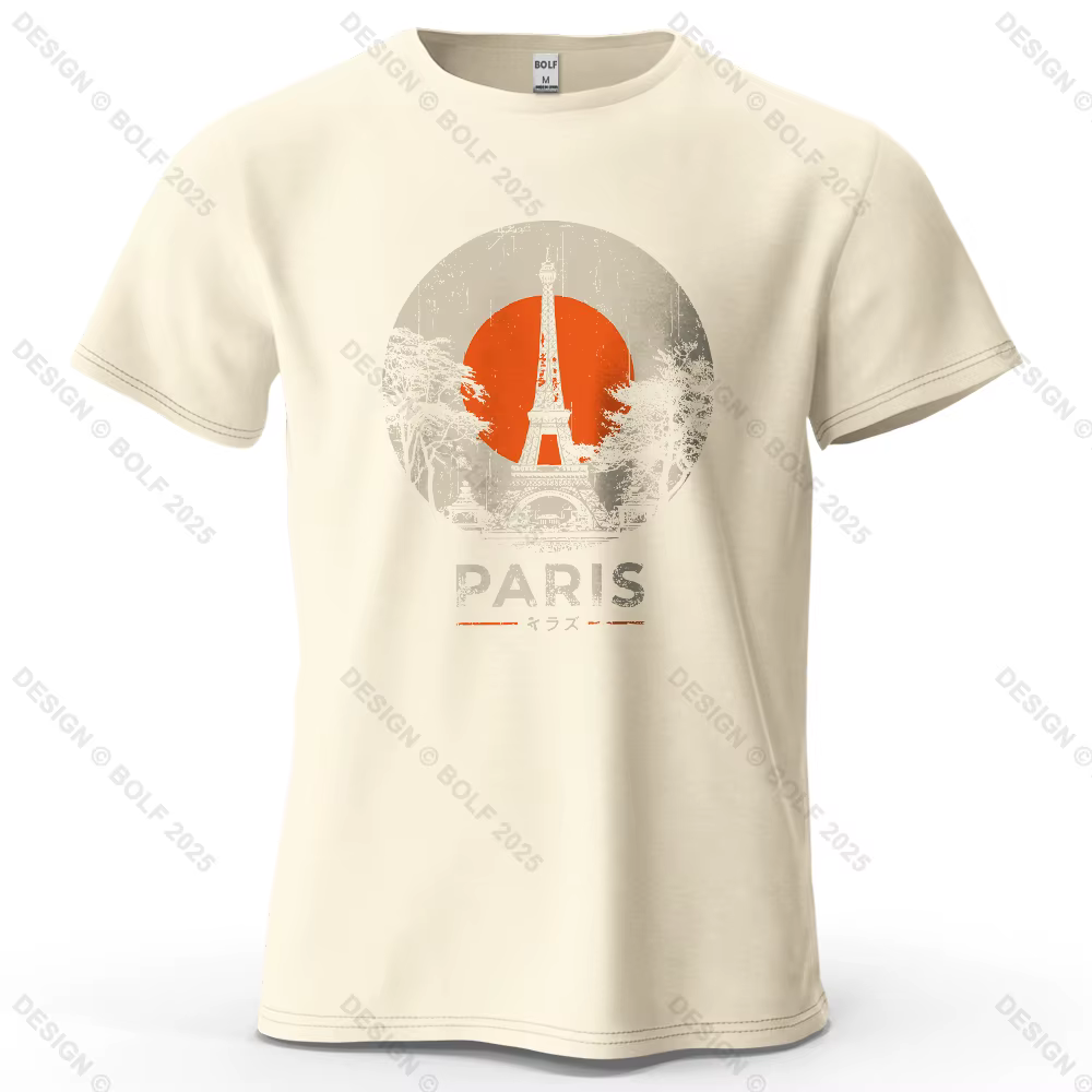 Paris Tower imprimé hommes T-Shirt 100% coton surdimensionné Vintage voyage graphique t-shirts pour 