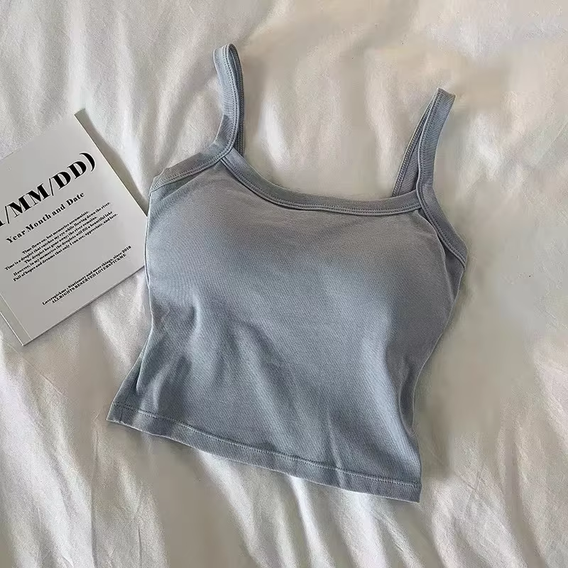 Crop Top Femme Sexy Sans Manches, Tops Tendance, Sous-vêtements Féminins, Camisole, T-shirt Basique,