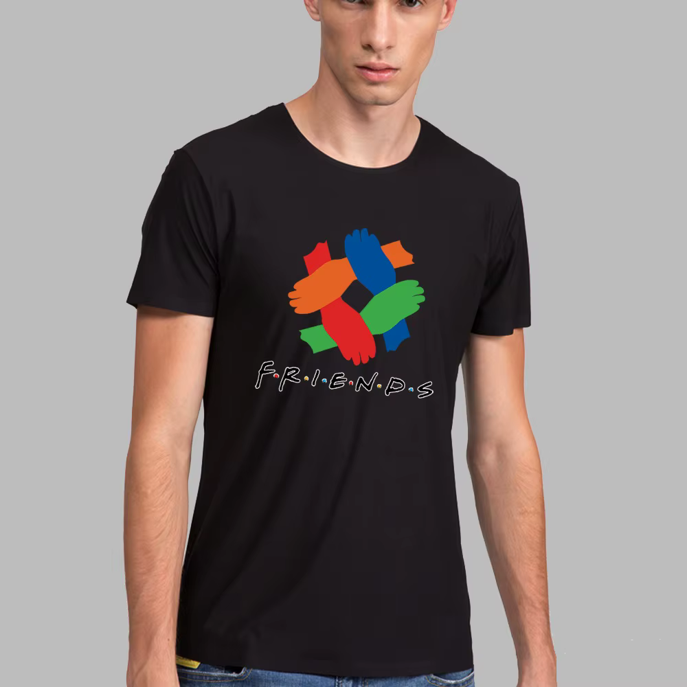 T-shirt à manches courtes et col rond pour hommes, haut imprimé Friends 152, streetwear décontracté,