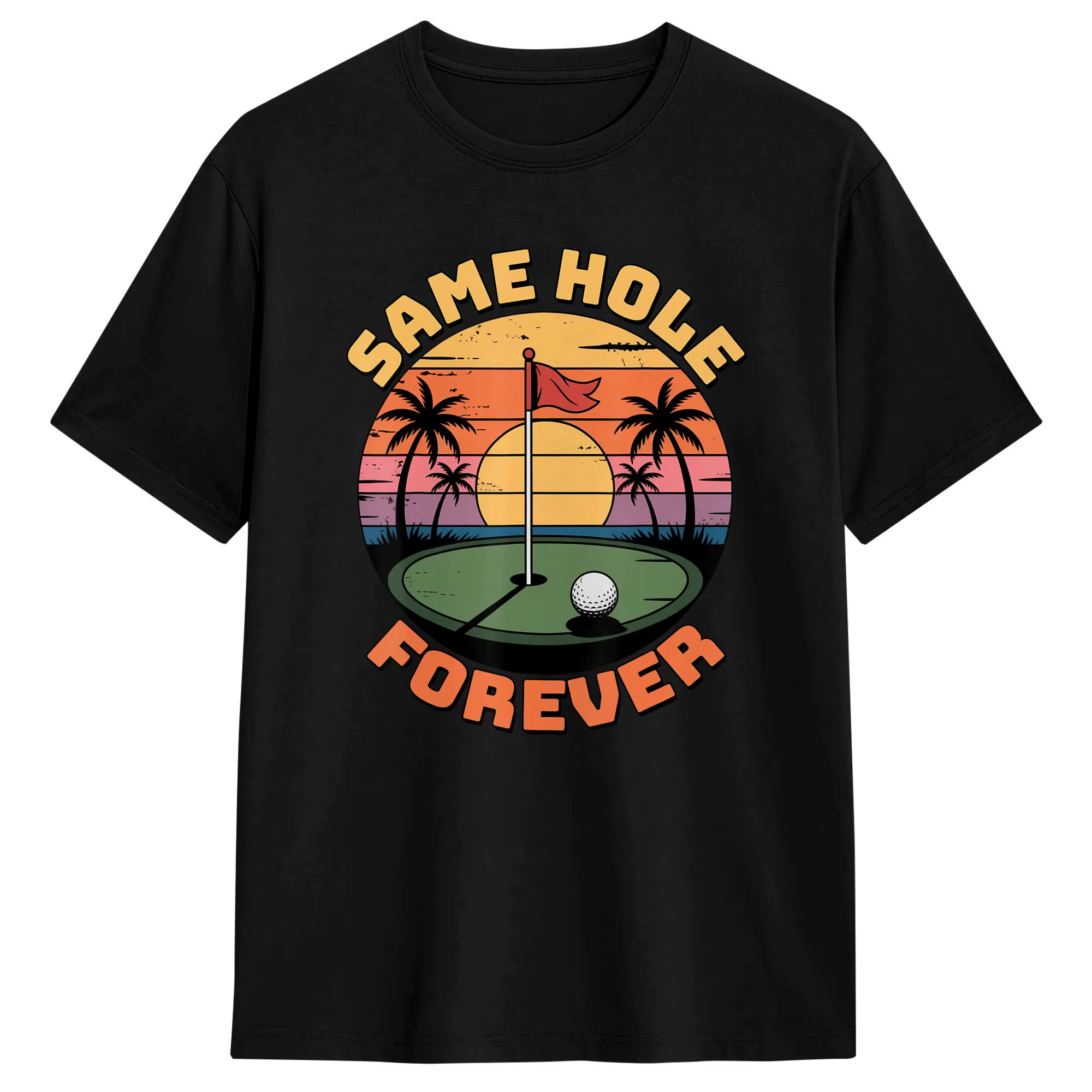 T-shirt pour homme 100% Coton à manches courtes, motif 'Same Hole Forever Golf' amusant, nouveauté p