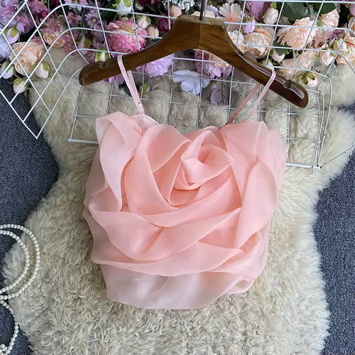 Haut en tulle à bretelles spaghetti pour femme, col slash, midriff nu, camisole maigre, haut d'été,