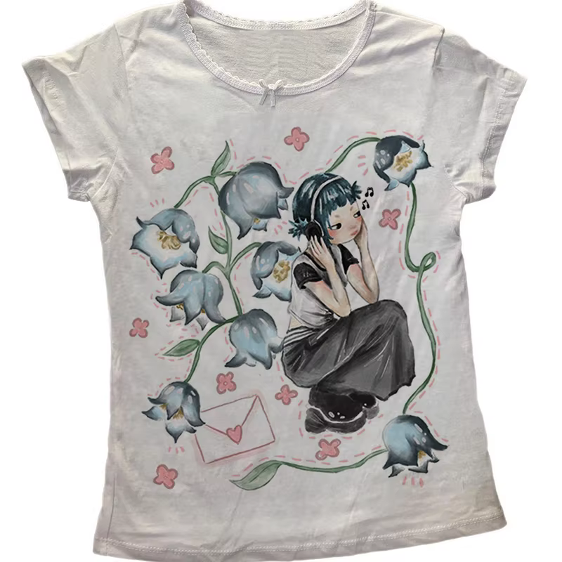 Y2K coréen populaire vêtements Emo esthétique été bébé T-shirt Streetwear gothique Harajuku graphiqu