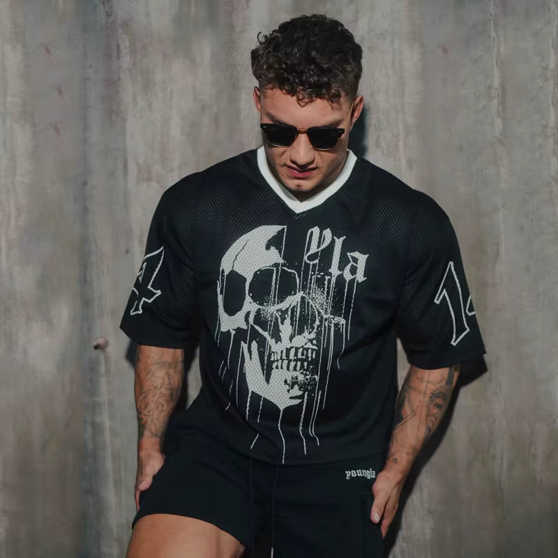 T-shirts hommes été nouveaux sport hommes T-shirts loisirs col en V mode vêtements amples et confort