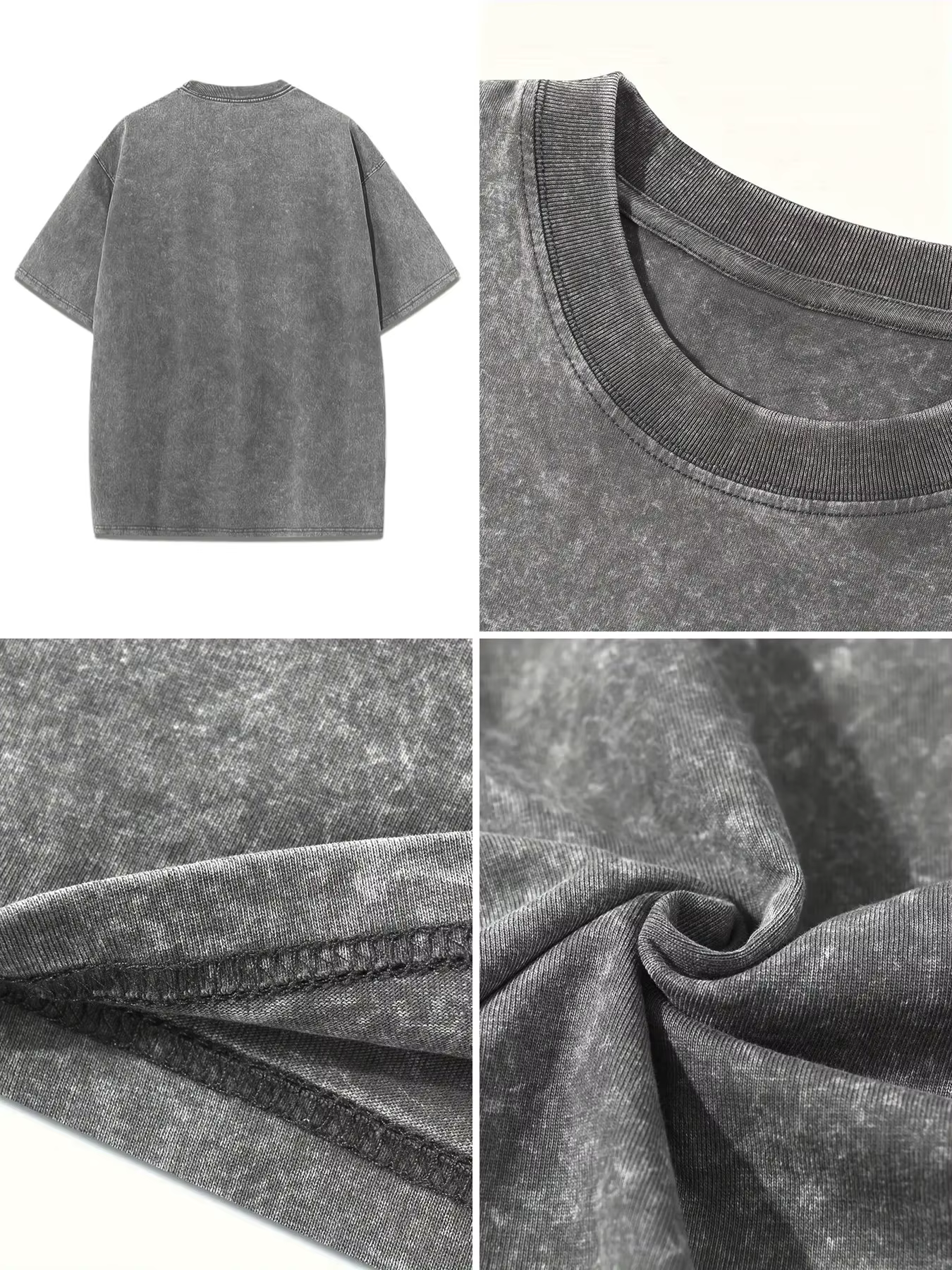 T-shirt délavé en coton pour femmes, imprimé grenade brillant, surdimensionné, col rond, confortable