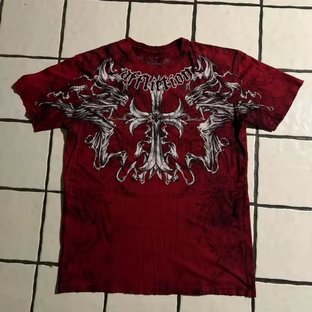 T-shirt d'été pour hommes, style gothique européen et américain, imprimé crâne, confortable, respira