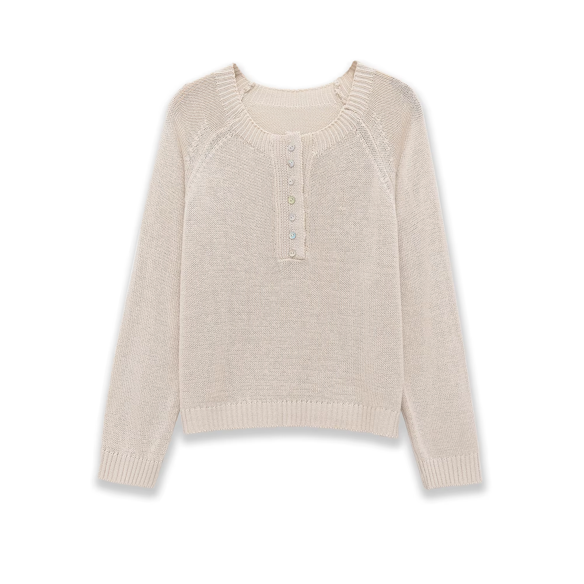 Pull en tricot ample pour femme, col en V, boutonné, manches longues, haut décontracté, mode printem