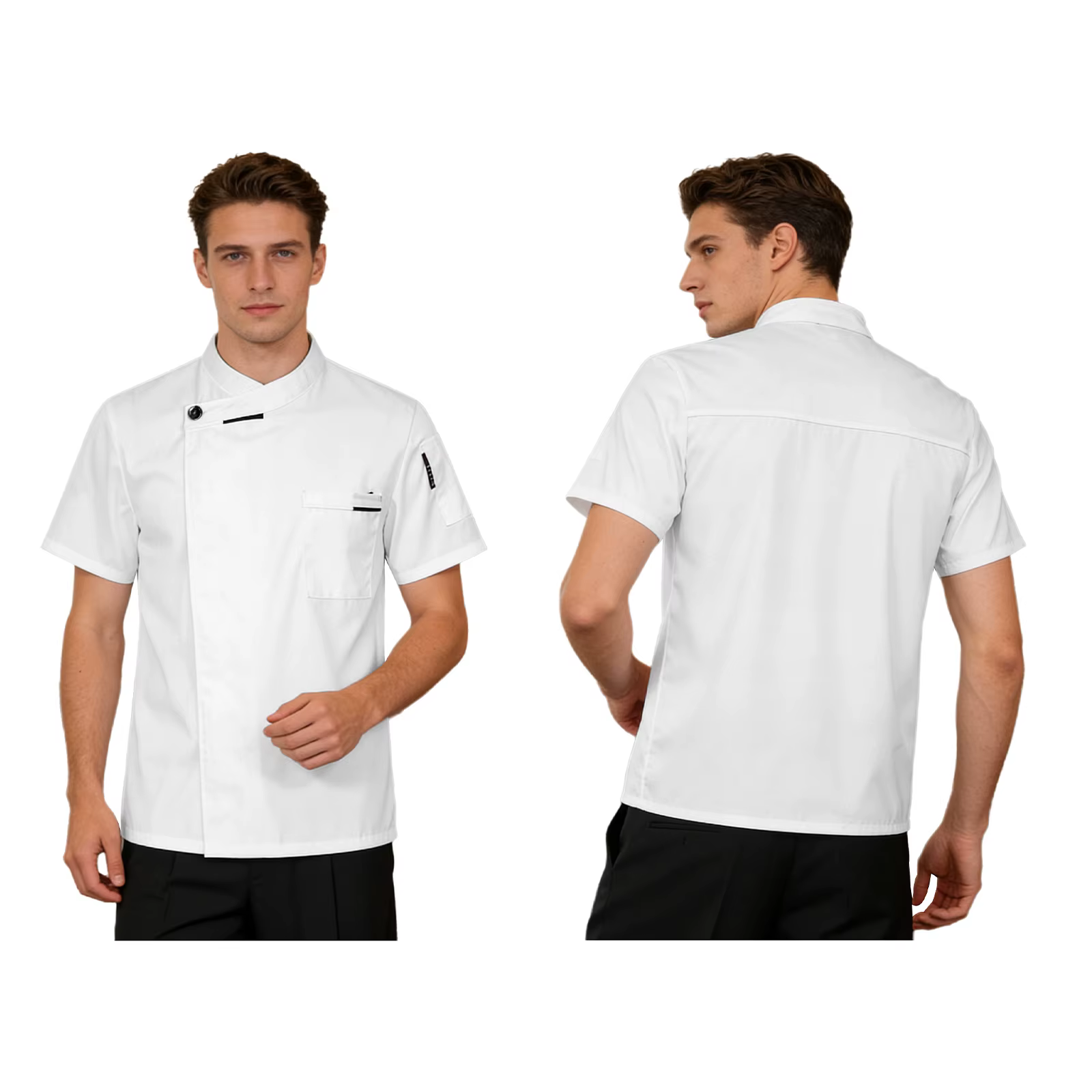Veste de Chef Unisexe pour Hommes et Femmes, Col Croisé, Uniforme de Cuisine pour Restaurant et Hôte