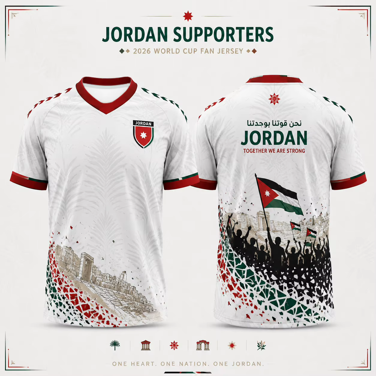 Maillot de football rouge Jordan 2026 pour fans, imprimé écusson, haut de sport léger et respirant p