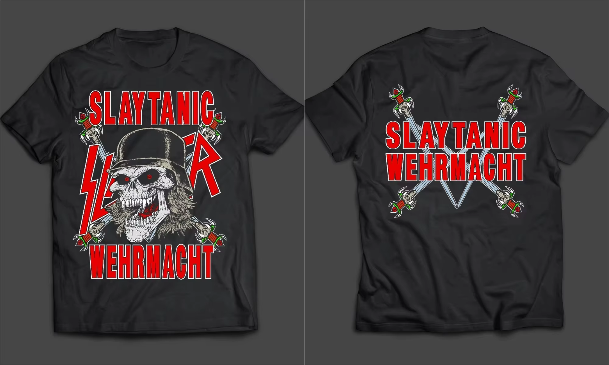 Slayer Slaytanic Wehrmacht T-shirt hommes femmes coton t-shirts à manches courtes marque T-shirt Vin