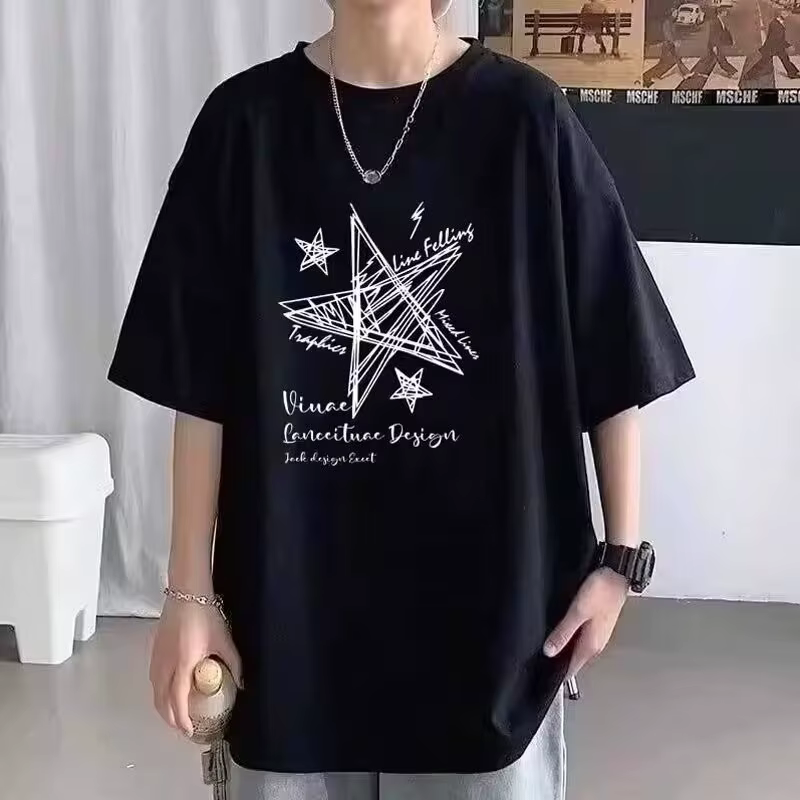 T-shirt surdimensionné imprimé étoiles Line pour hommes et femmes, M-8XL lieutenant, édition limitée