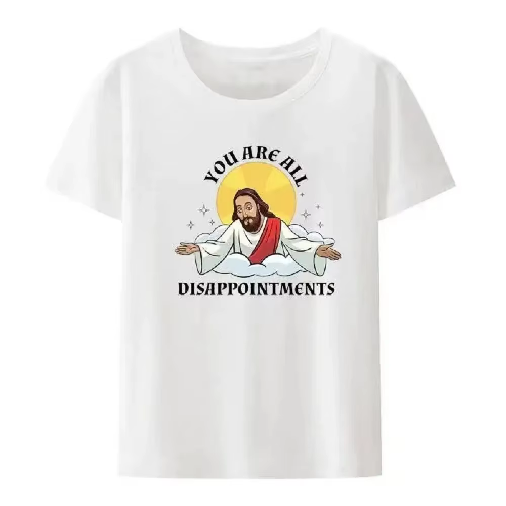 Christian I'll Be Back Funny Jesus Print T Shirt Femmes et Hommes Manches Courtes O-cou Style Cool Y