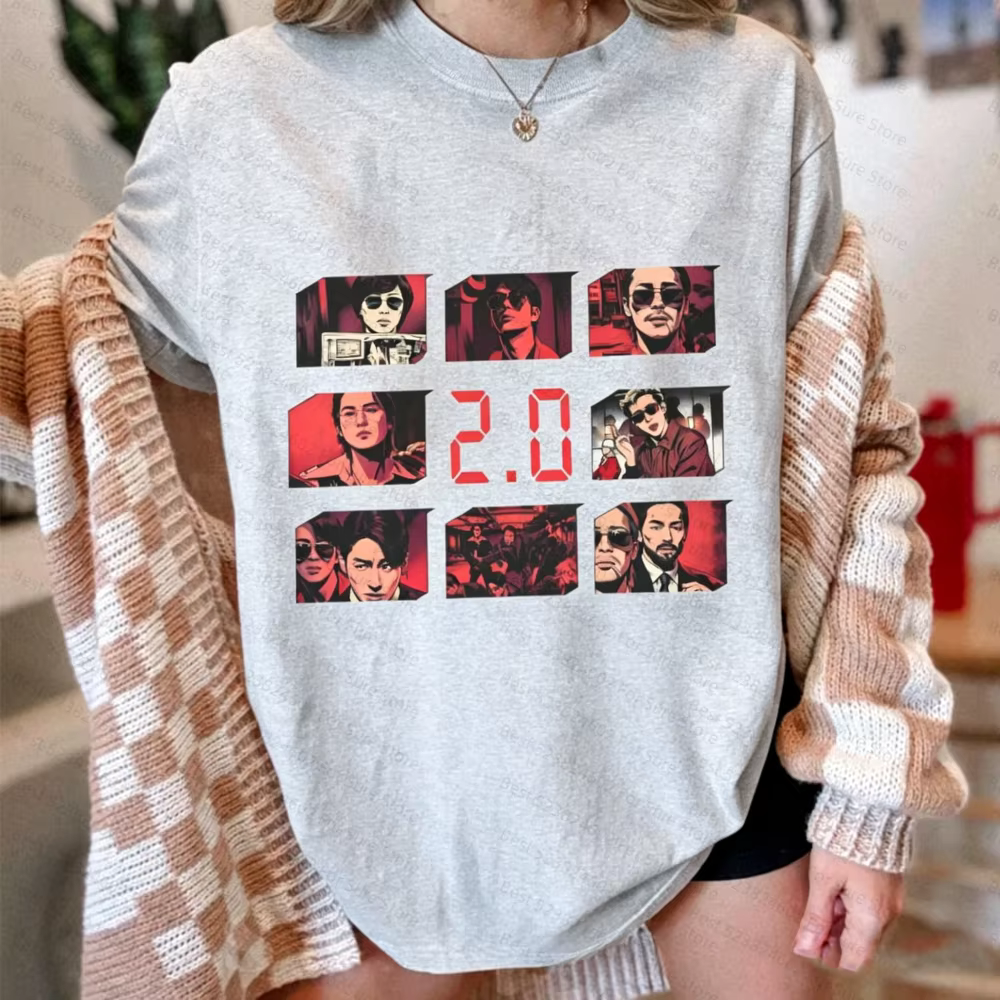 T-shirt graphique unisexe en coton décontracté avec personnage de drama coréen 2.0, cadeau pour fans