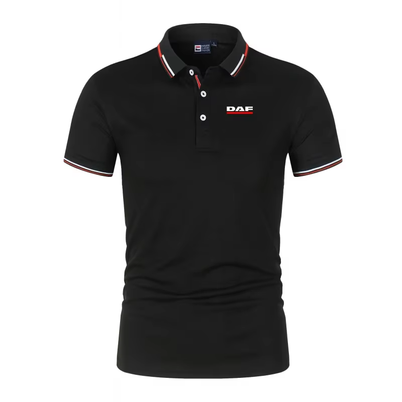 Polo décontracté à manches courtes pour homme, imprimé et à blocs de couleur, style sportif, col che