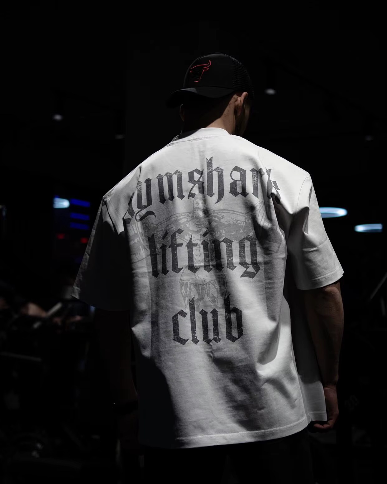 T-shirt d'été en coton à manches courtes pour homme, coupe ample, imprimé requin, style sportif GYM