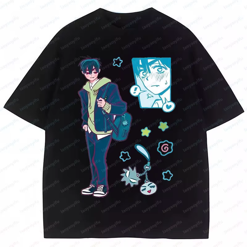 T-shirt graphique Alien de dessin animé Anime Y2K pour femme, 100% Coton, à manches courtes, Vêtemen