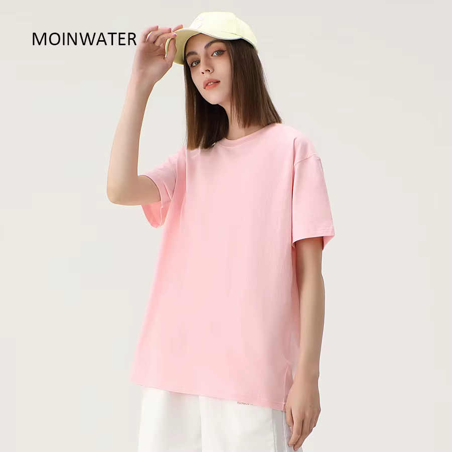 WAVLATII nouvelles femmes solide coton t-shirts femme vert foncé surdimensionné décontracté doux t-s