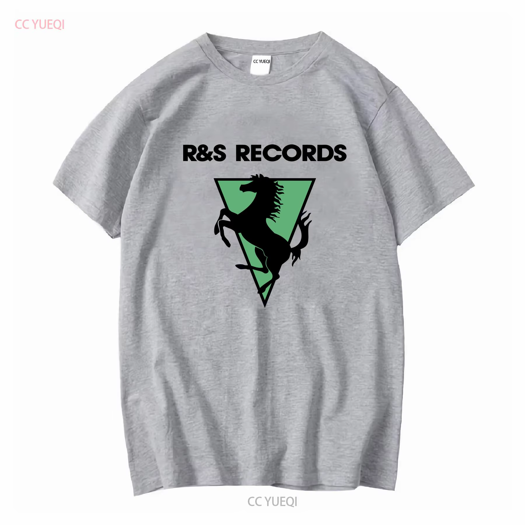 R S Records T-shirt Vintage House Music à manches longues ou courtes, style vintage, lavé, élégant, 