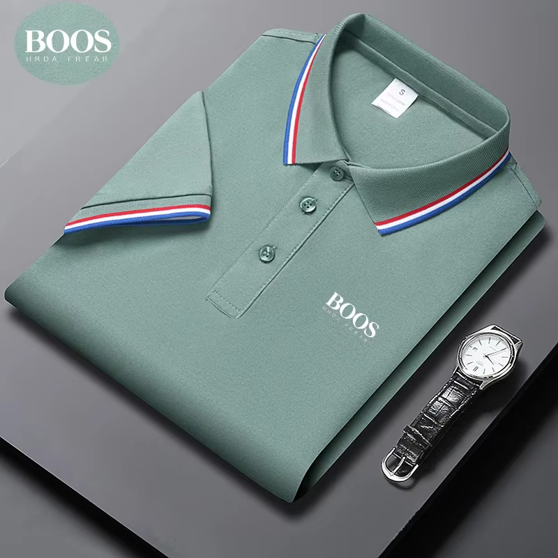 Polo décontracté BOOS Gold Label, streetwear d'été, manches courtes, hauts décontractés pour affaire